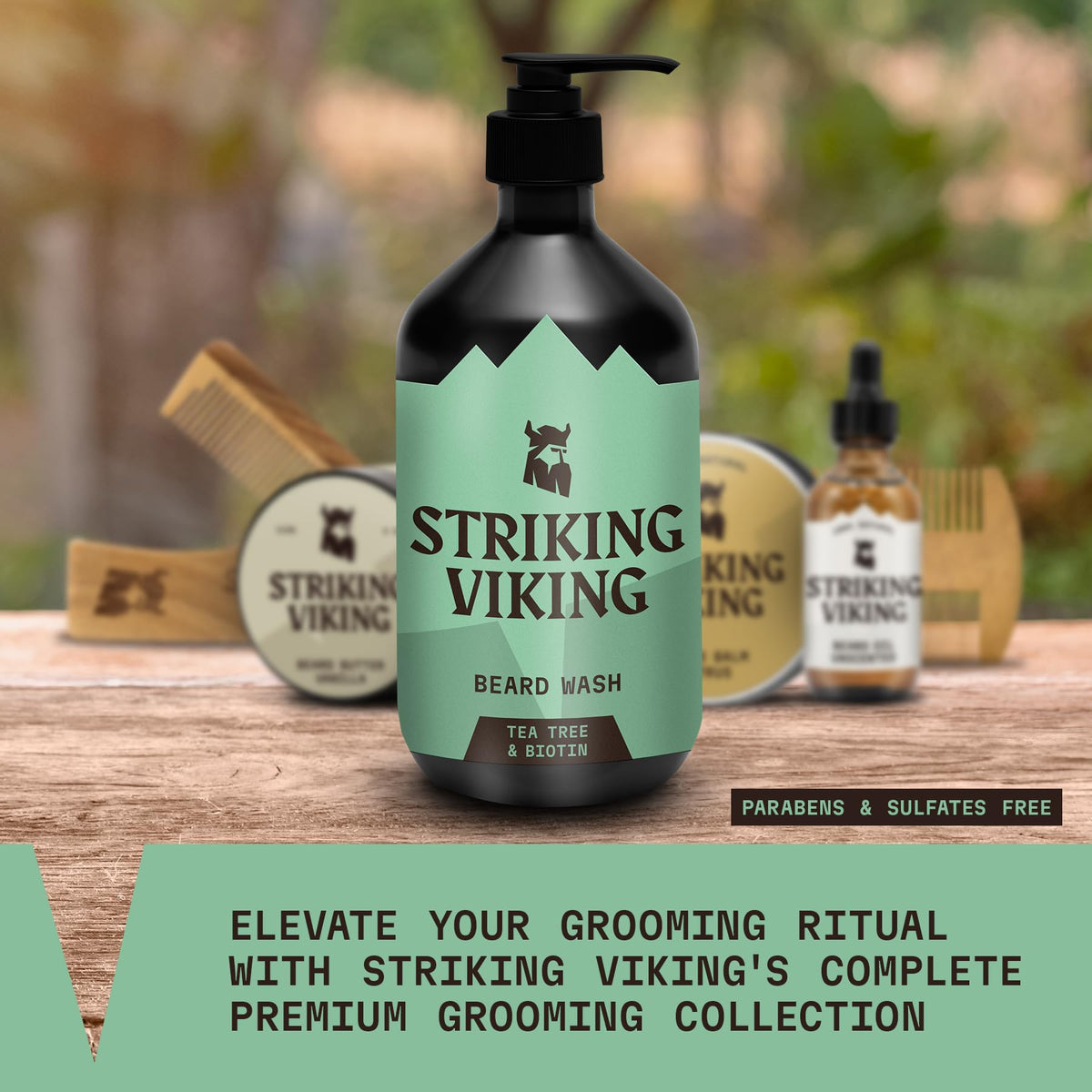 Striking Viking Biotin boost supports a fuller look in the beard.