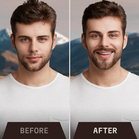 Striking Viking biotin-infused beard oil ingredients image shows nourishing compounds.