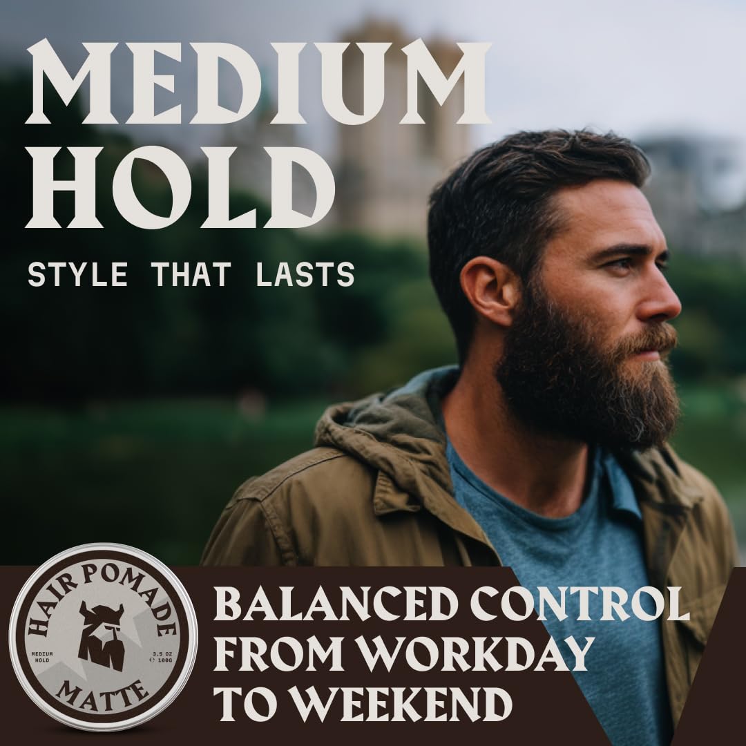 Striking Viking Hair Pomade is water-based and rinse-clean
