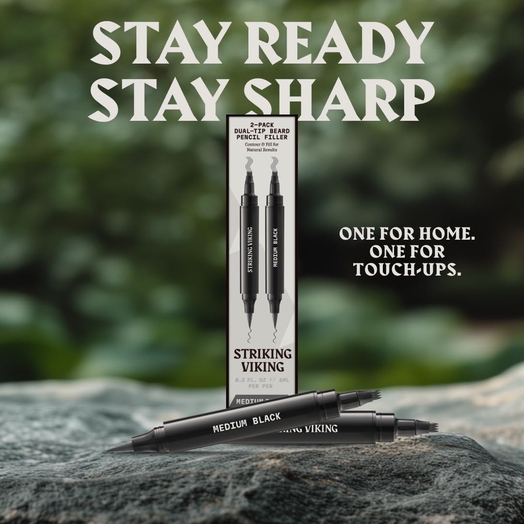 Striking Viking long-wear beard pencil provides durable, buildable coverage.