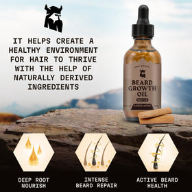 Striking Viking sandalwood-scented beard oil enhances grooming ritual