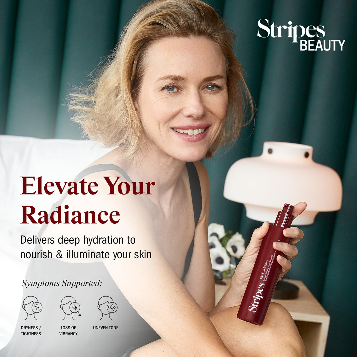 STRIPES Full Monty oil bottle highlighting acai oil and Kakadu Plum