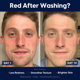 Strive Hydrating Men's Face Wash with aloe vera soothes skin during cleansing.
