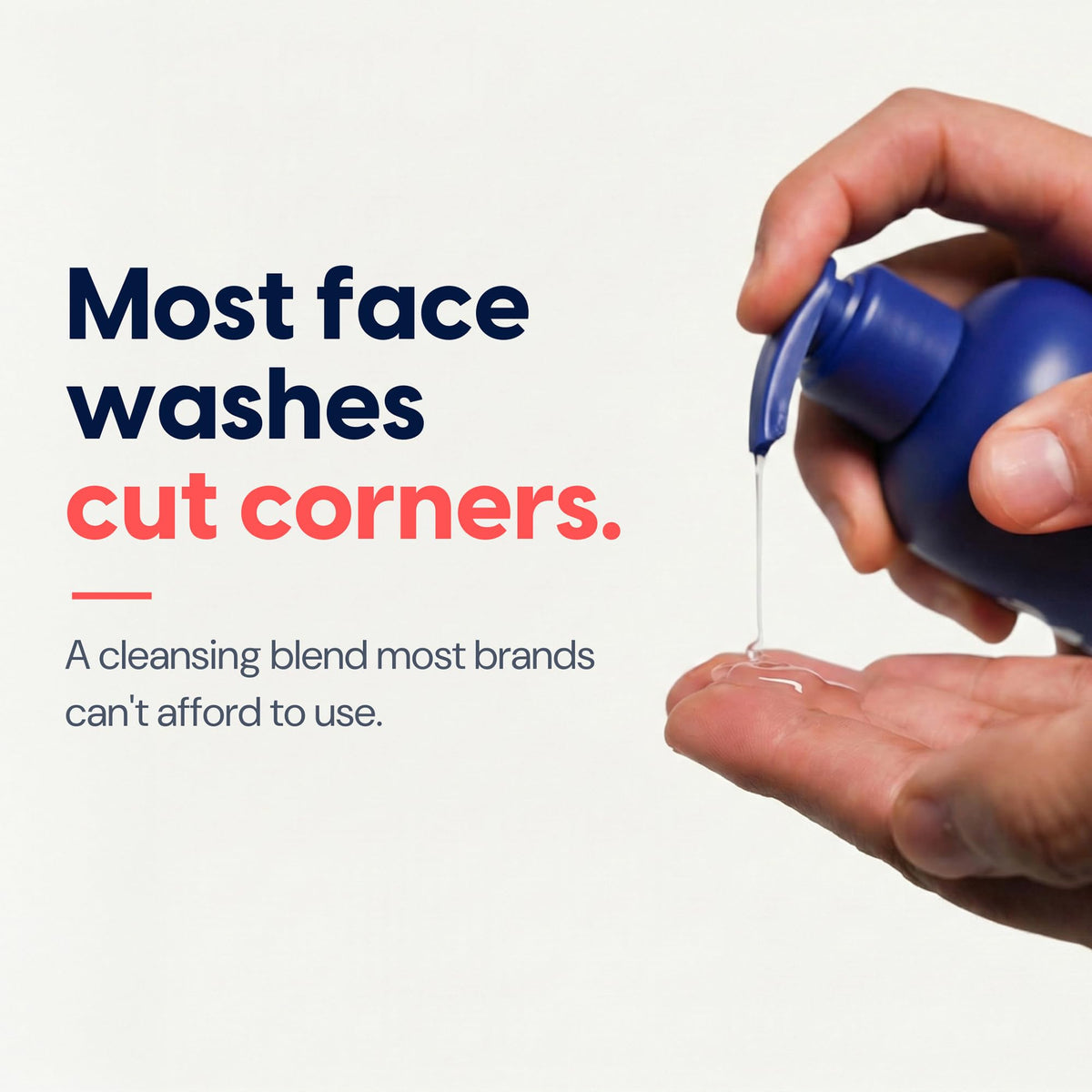 Strive Hydrating Men's Face Wash with hyaluronic acid provides lasting moisture.