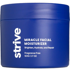 Strive men face moisturizer bottle pump shows quick daily hydration.