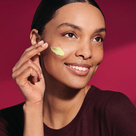 Morning glow after sleep with StriVectin nightly treatment on skin