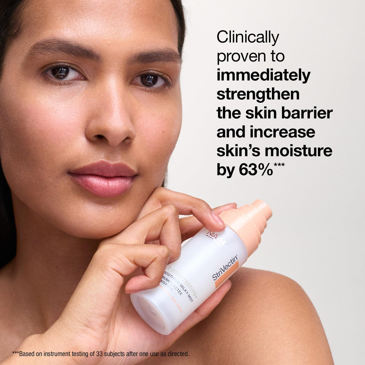 Cucumber extract cools the skin on contact in the StriVectin mist.