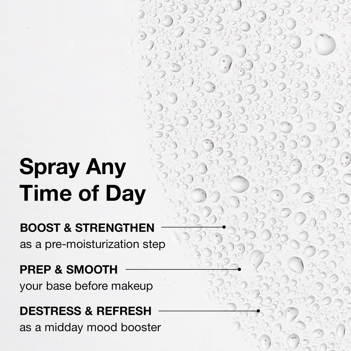 Gentle face application shown with a light spray using StriVectin mist.