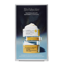 StriVectin Contour Restore Tightening Face Cream jar showing a visibly sculpted look