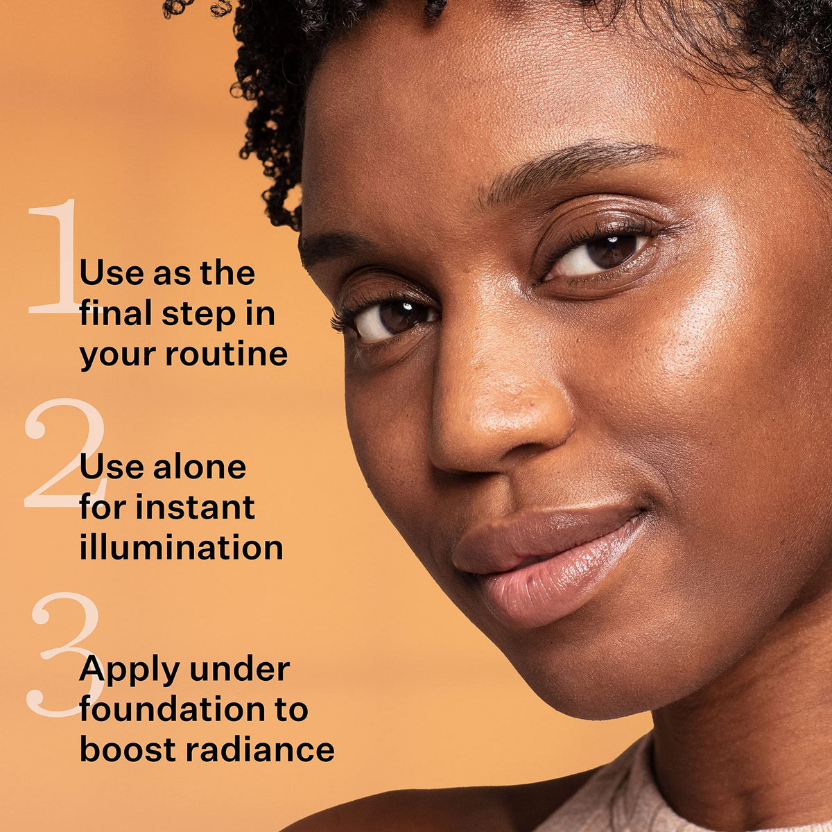 Close-up of StriVectin GlowFector texture on skin with dewy finish