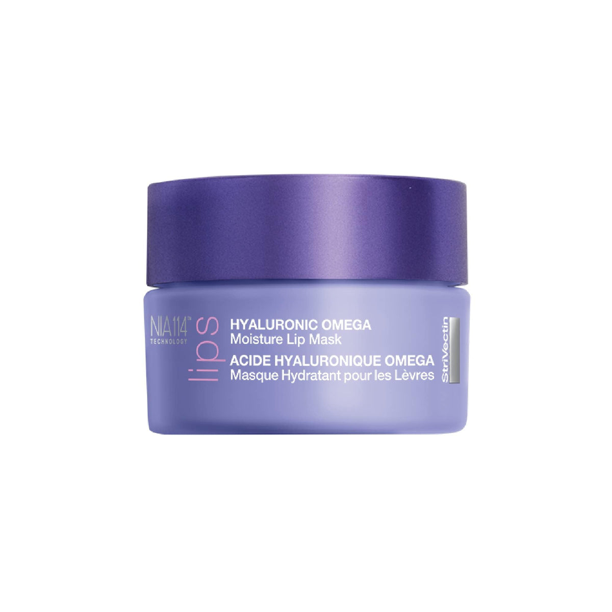 StriVectin Hyaluronic Omega Moisture Lip Mask box front view shows premium packaging.
