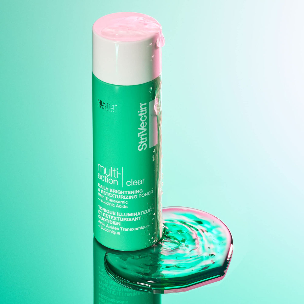 StriVectin Multi Action Clear toner texture closeup shows a lightweight, fast-absorbing formula.