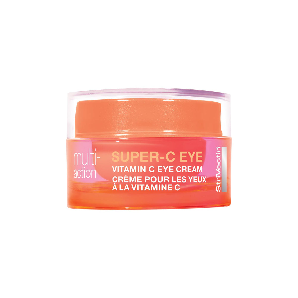 StriVectin Super-C Eye Cream jar close-up showing brightening potential.