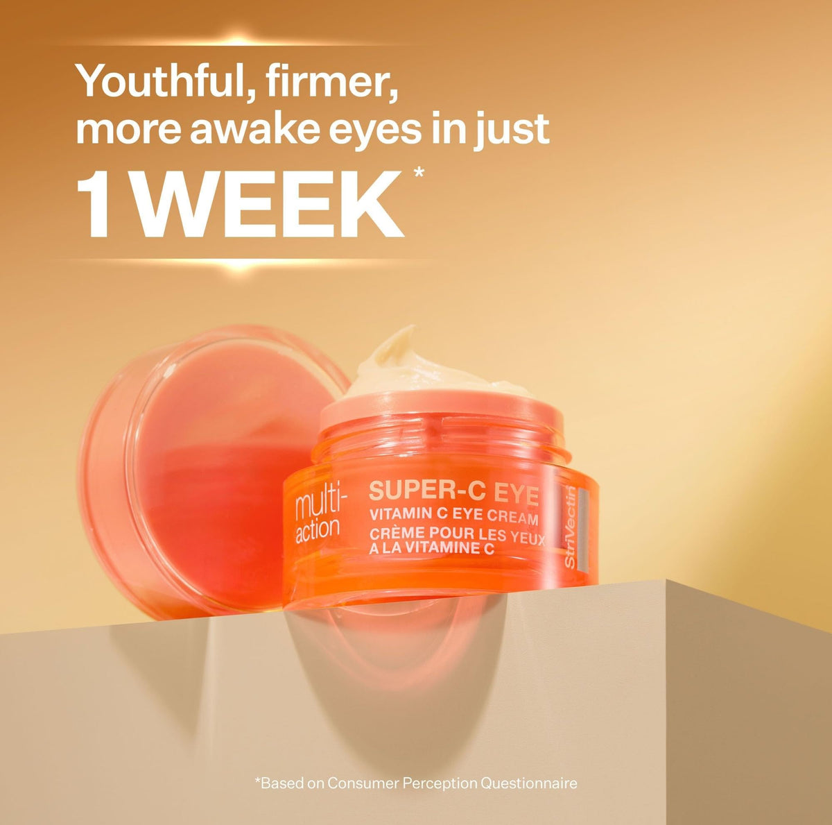 StriVectin Super-C Eye Cream texture swirl illustrating rich hydration.