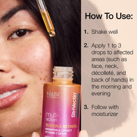 Neck and decollete area prepared for multi-site use with serum.