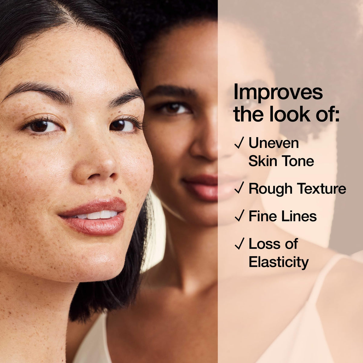 Macro view of skin texture after serum application.