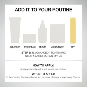 Chest area application with StriVectin neck & chest lotion.
