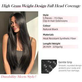 StrRid 26-inch straight weft adds dramatic length for a seamless blend