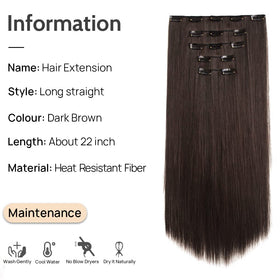 StrRid clip-in straight extensions provide quick volume without damaging your natural hair.