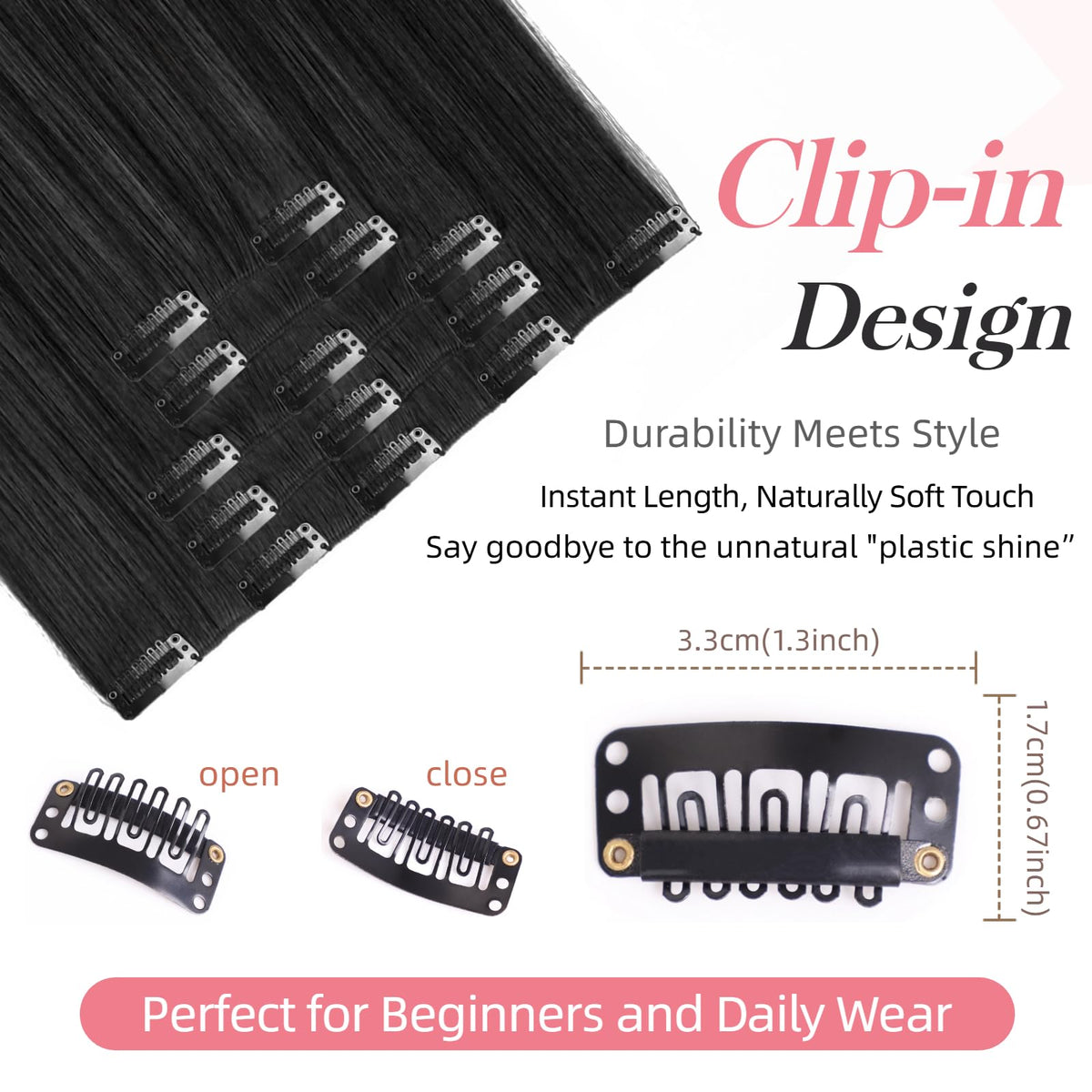 StrRid 3-inch weft with two clips for subtle volume and blend
