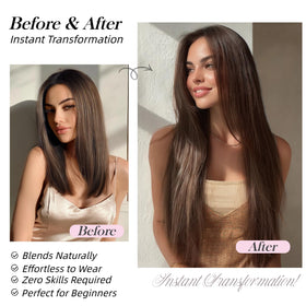 StrRid clip-in extensions 26in, 3in weft, versatile length options for various styles