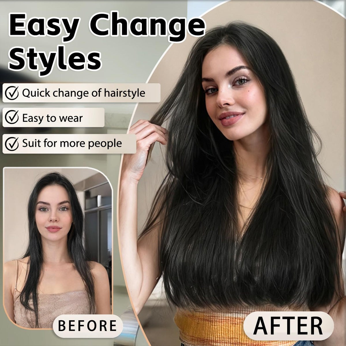 strrid middle weft 5-9in wide, adds mid-length fullness.