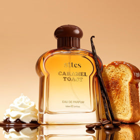 Sttes Caramel Toast bottle side profile, sleek and portable.