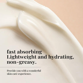 Non-greasy feel and quick absorption without residue