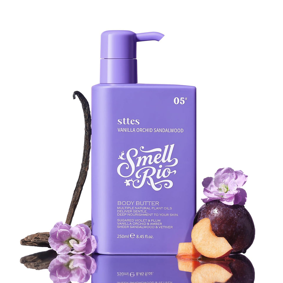 Sttes Smell Rio Body Butter Vanilla Orchid Sandalwood packaging for premium daily routine
