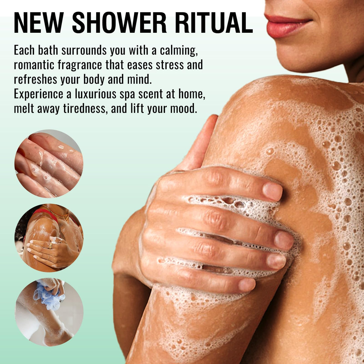 Sttes Smell Rio Shower Oil ingredients featuring sunflower, jojoba, and macadamia oils for skin nourishment.