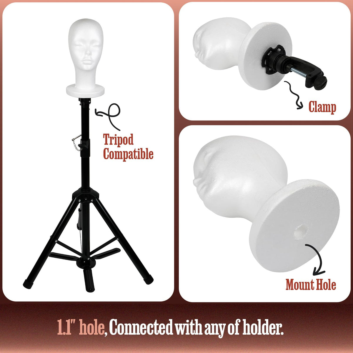 STUDIO LIMITED 3-pack mannequin heads for consistent salon setups
