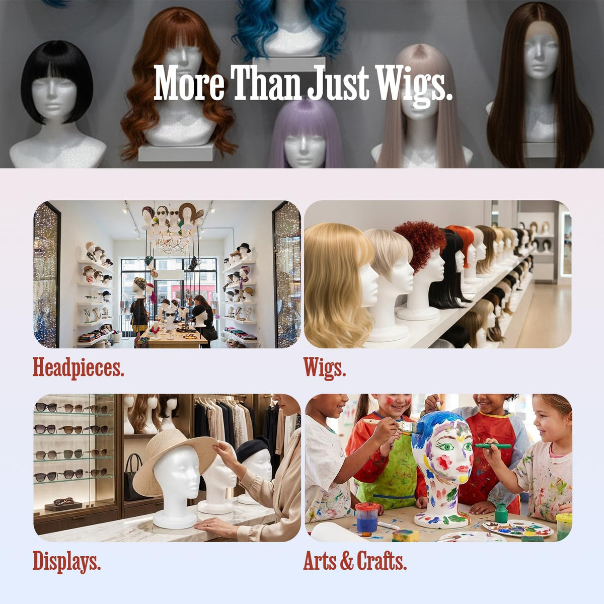 STUDIO LIMITED display head suitable for wigs, hats, and hairpieces