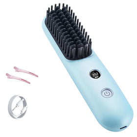 STUDLLY cordless straightener brush enables on-the-go sleek styling.