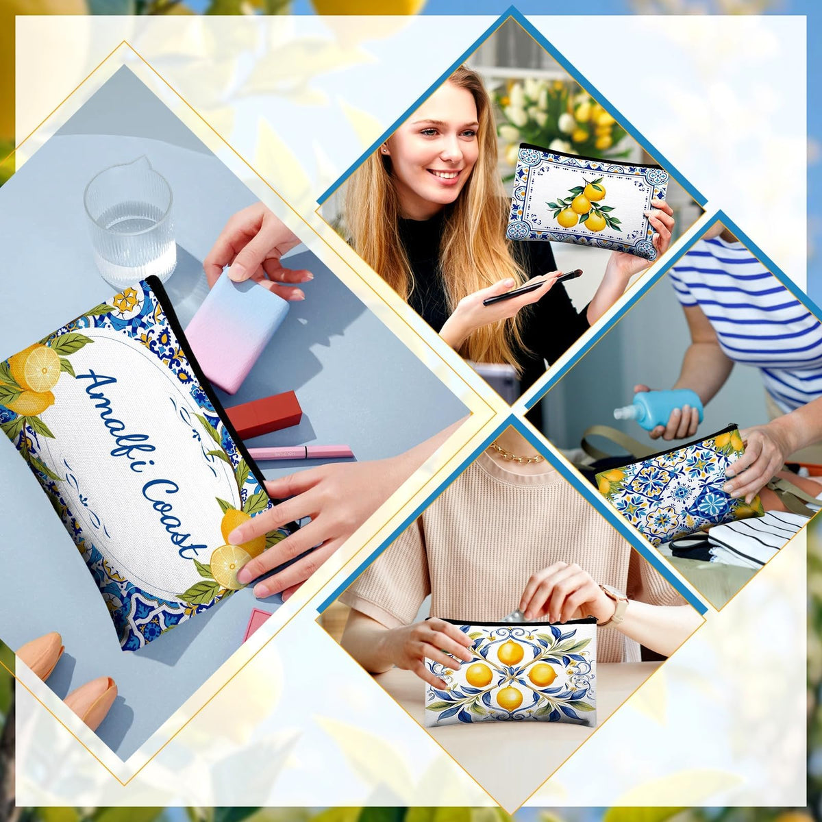 Stuffygreenus lemon zipper pouch suitable as wedding or bridesmaid gift.