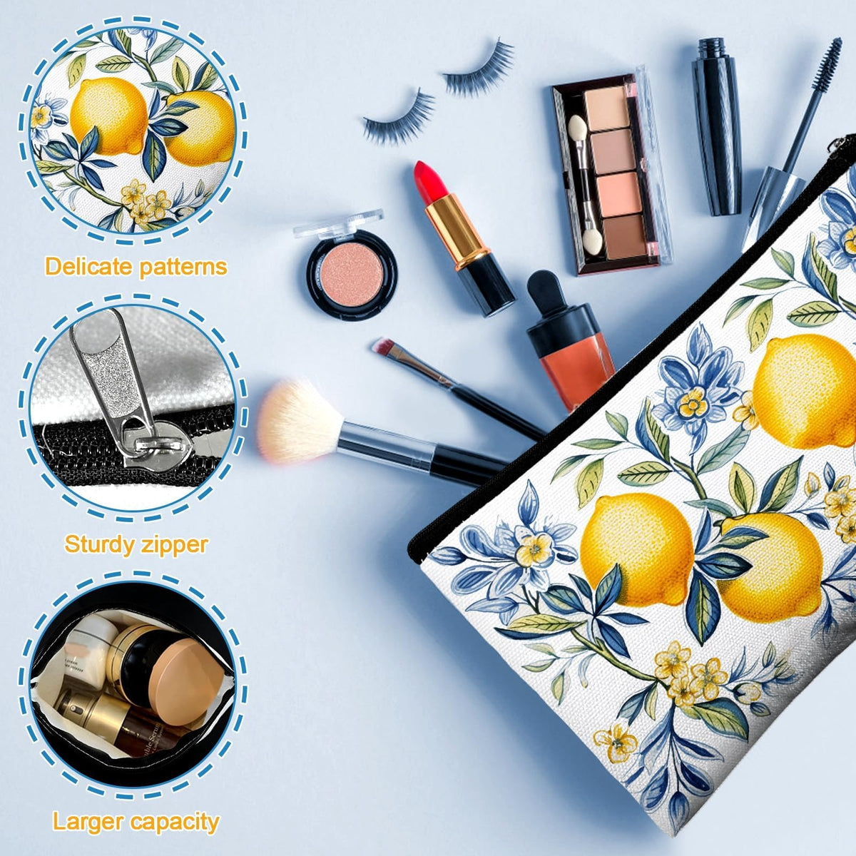 Stuffygreenus Amalfi coast inspired lemon bag for bridal party gifts.