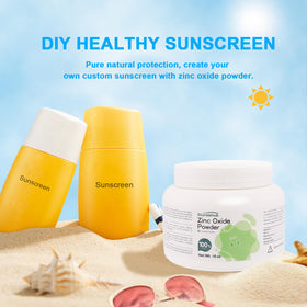 Sturelehub zinc oxide powder DIY sunscreen mix in progress.