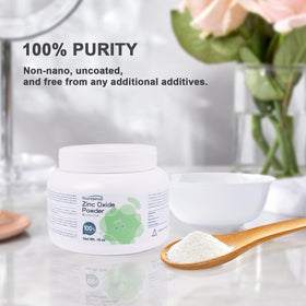 Sturelehub zinc oxide powder 16oz jar ideal for sunscreen and cosmetics.