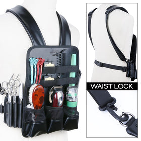STYLANCE barber scissor pouch organized with scissors and clips ready for use