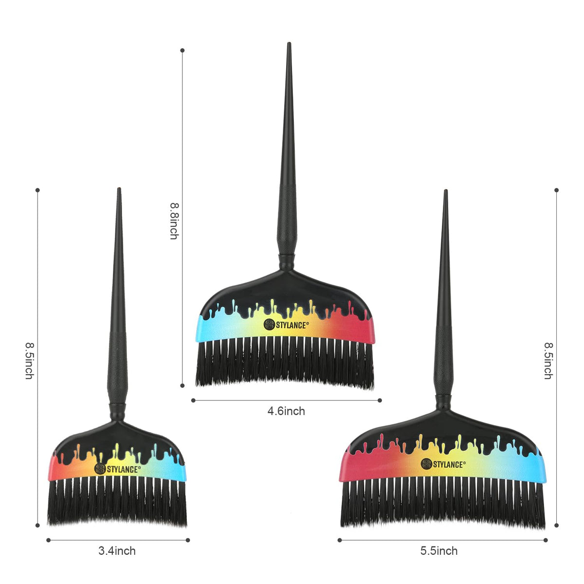 STYLANCE dye brush set with yellow handles ideal for salon-grade color at home
