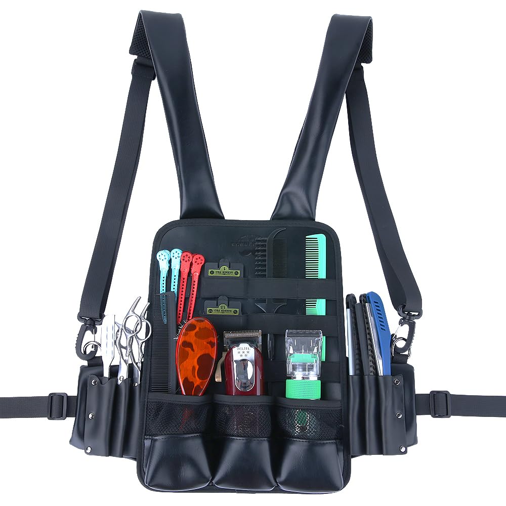 STYLANCE hairdresser scissor holster bag showing quick-access pockets for salon tools