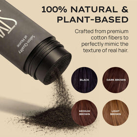 Style Edit fibers closeup — micro-fine cotton texture for natural-looking coverage.