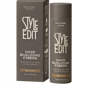 Style Edit Hair Building Fibers bottle-pour for quick concealment of thinning areas.