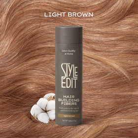 Style Edit Hair Building Fibers temples-part blending improves coverage at problem areas.