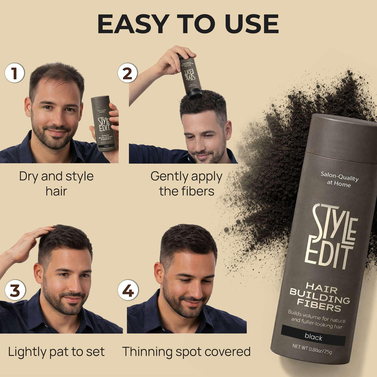 Style Edit paraben-free plant-based fibers — gentle for sensitive scalps.