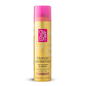 STYLE EDIT Root Touch Up Spray in Dark Blonde conceals gray roots quickly.