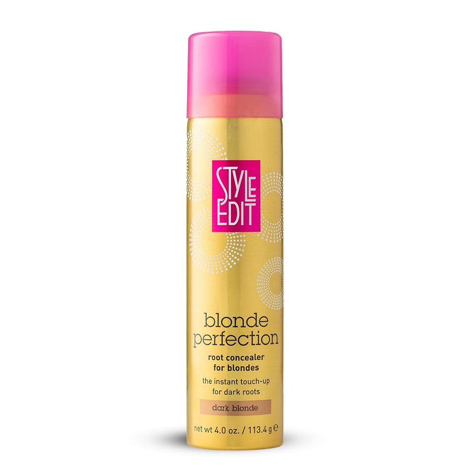 STYLE EDIT Root Touch Up Spray in Dark Blonde conceals gray roots quickly.