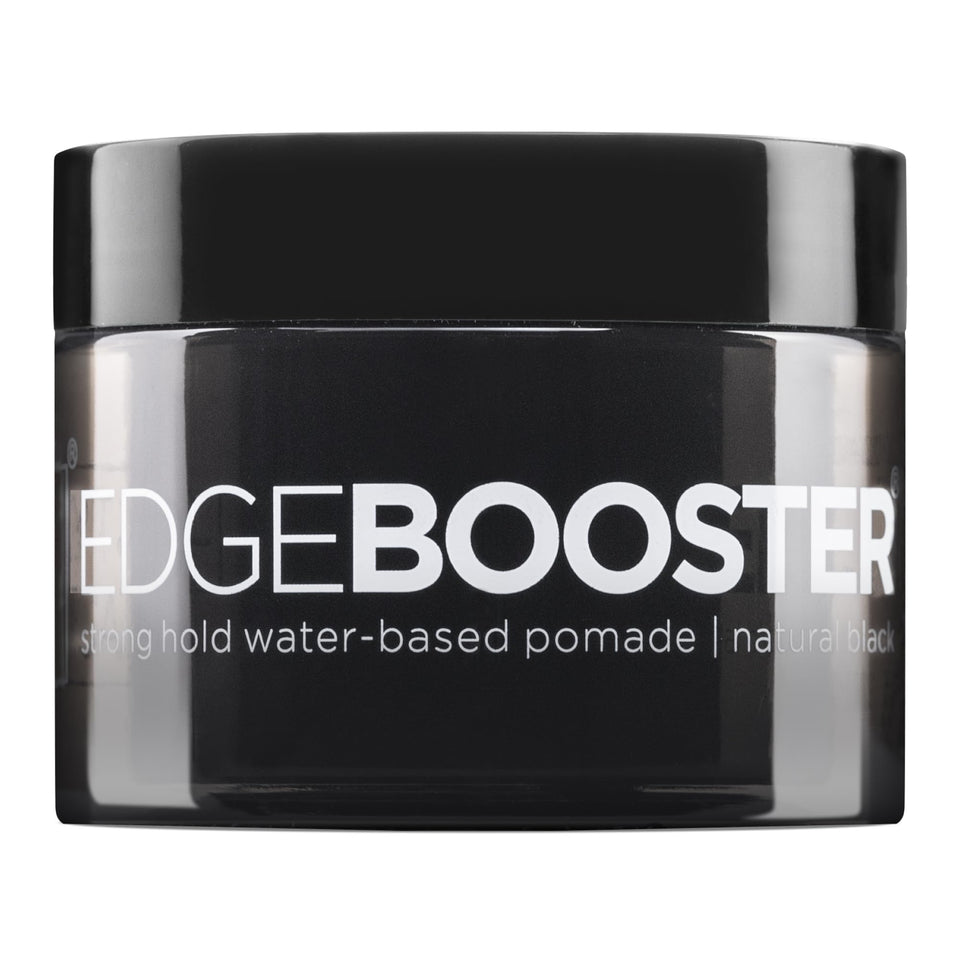 Style Factor Edge Booster Hideout bottle front shows the black tinted formula for gray coverage