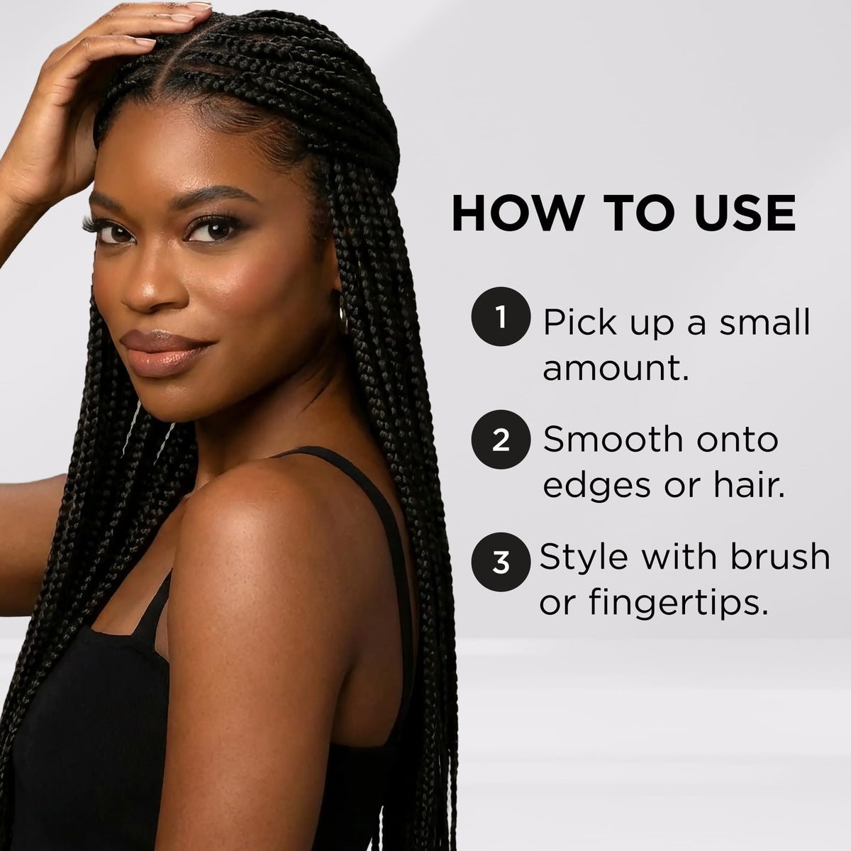 Edge Booster Hideout used on wig edges demonstrates seamless blending and root concealment