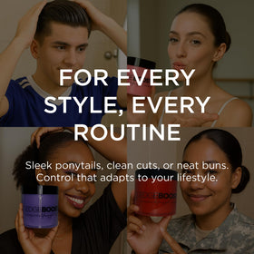 Style Factor EDGE BOOSTER sleek updo appearance with professional-grade hold.
