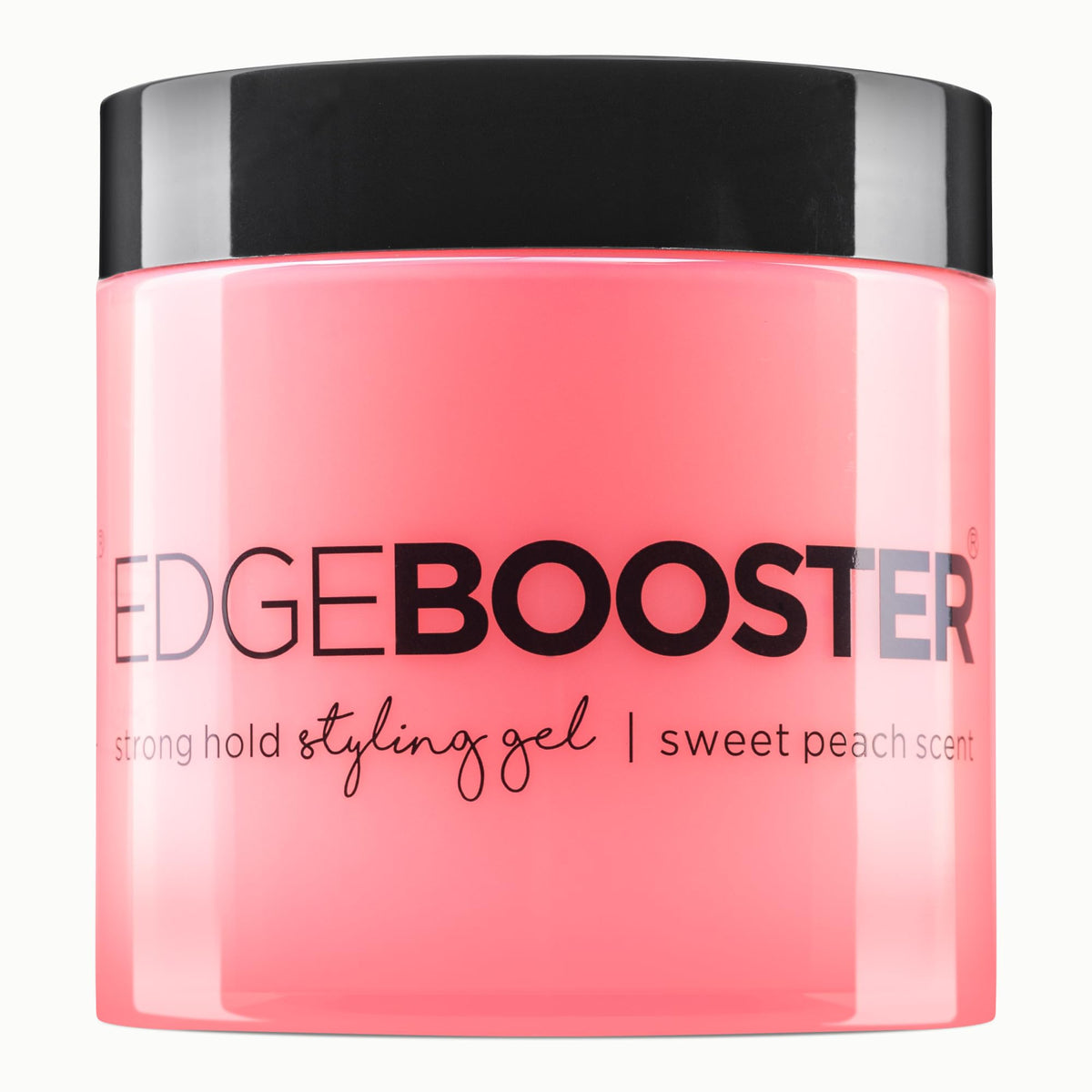 Style Factor EDGE BOOSTER gel bottle shows alcohol-free, smooth hold for all hair types.